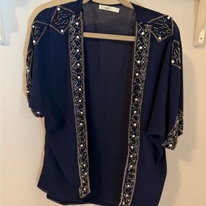 Hazel Midnight Blue Sheer cardigan